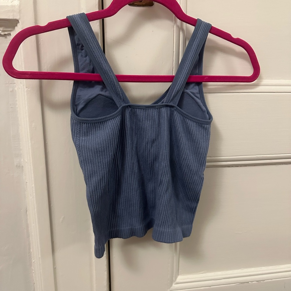 Altar'd State Blue Ribbed Tank Top - Picture 3 of 3